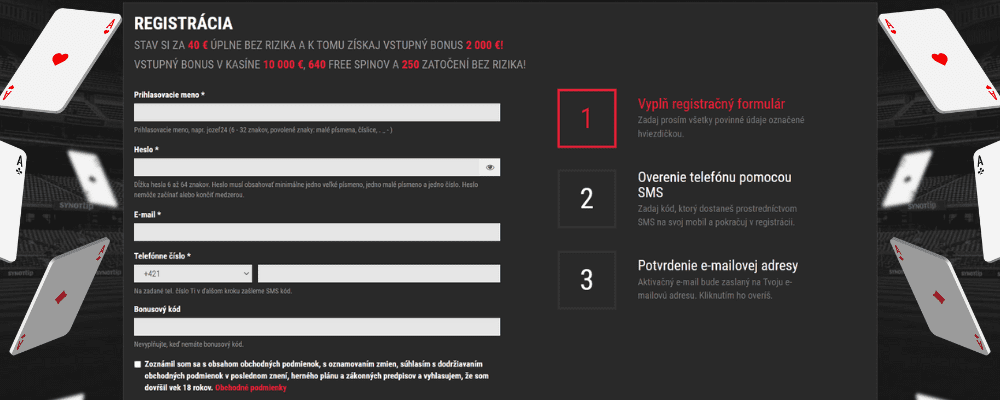 SynotTip Casino registrácia - Synergy SK