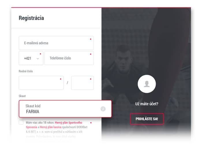 DOXXbet bonus so skautkódom Farma