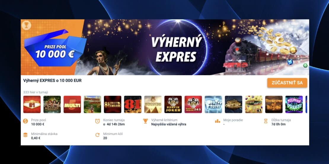 Výherný Expres Prináša Prize Pool až 10 000€ do Tipsportu!