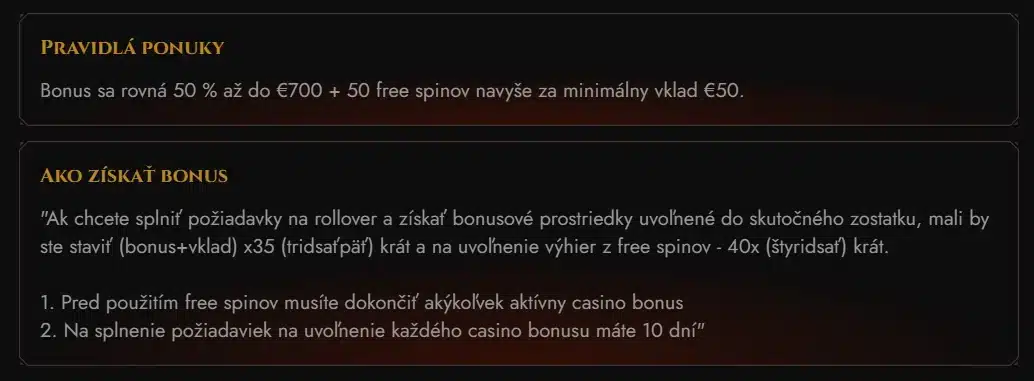 Piatkový bonus za dobitie - Podmienky a pravidlá