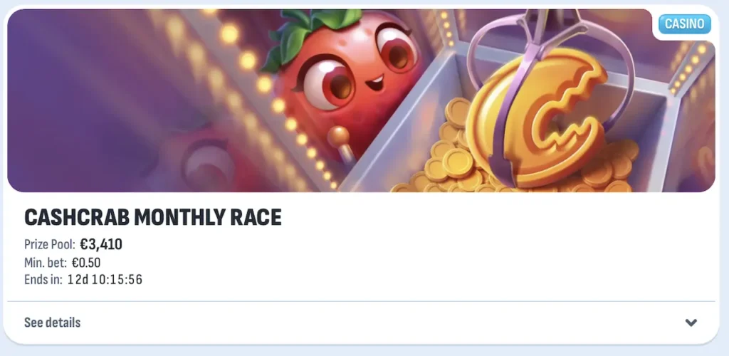 Nomini – CashCrab Monthly Race s prize poolom 3 410 €