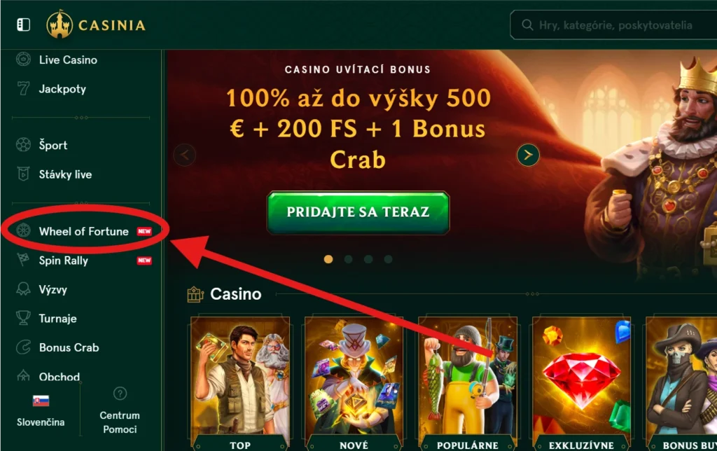 kolo šťastia casinia casino