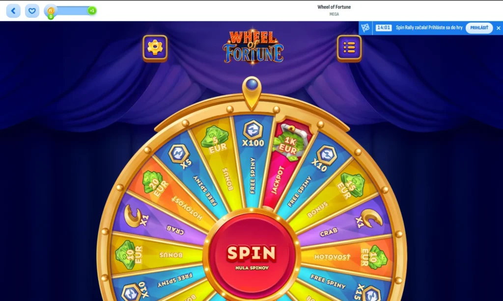 kolo šťastia nomini casino