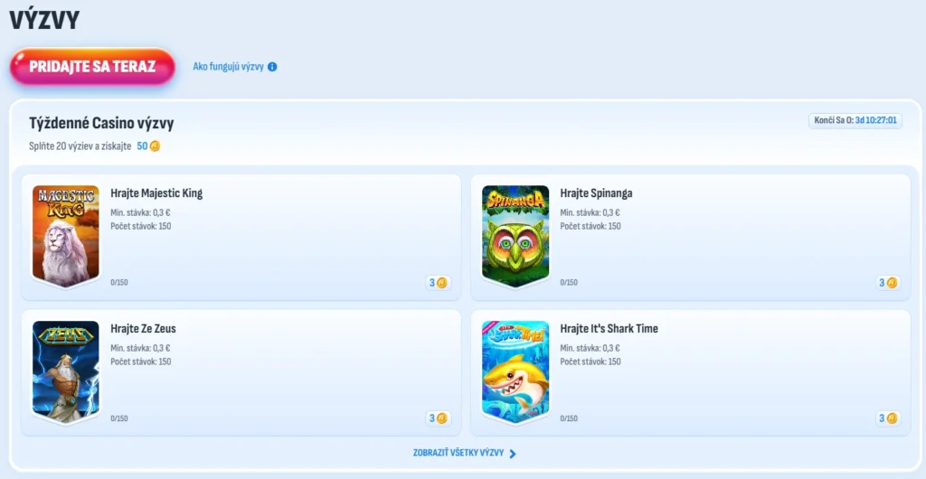 kasínové výzvy nomini casino