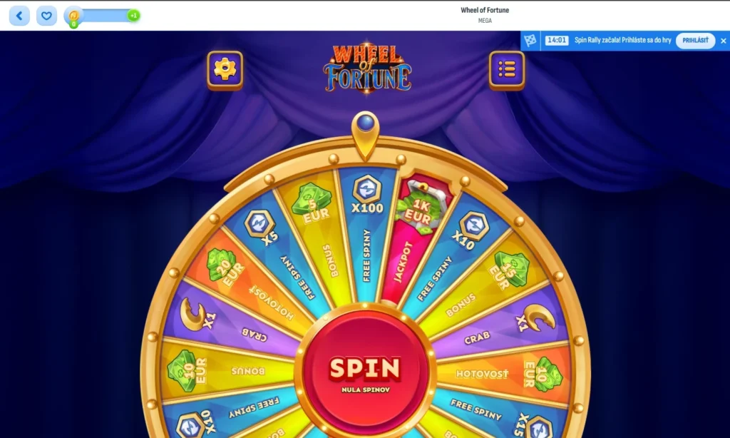 Kolesá šťastia v Nomini Casino