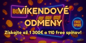 Víkendové odmeny: Získajte až 1 300€ a 110 free spinov!