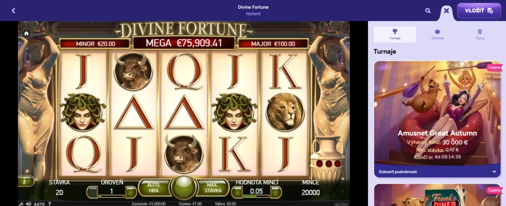 Neobjavené jackpoty Divine Fortune v Spinbara Casino