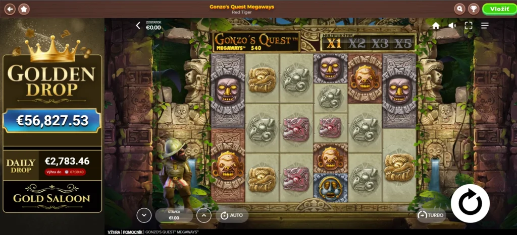 Neobjavené jackpoty Gonzos Quest Megaways vo Wazamba Casino