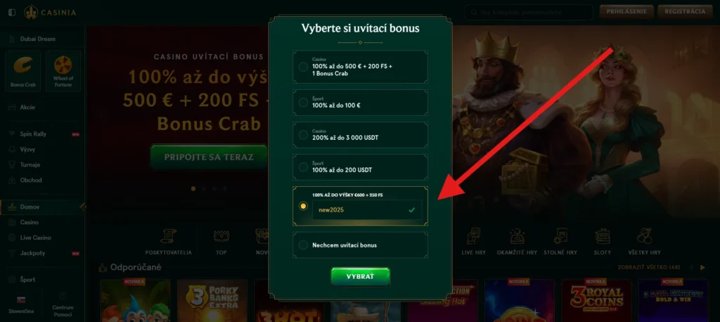 Posledná šanca Casinia casino