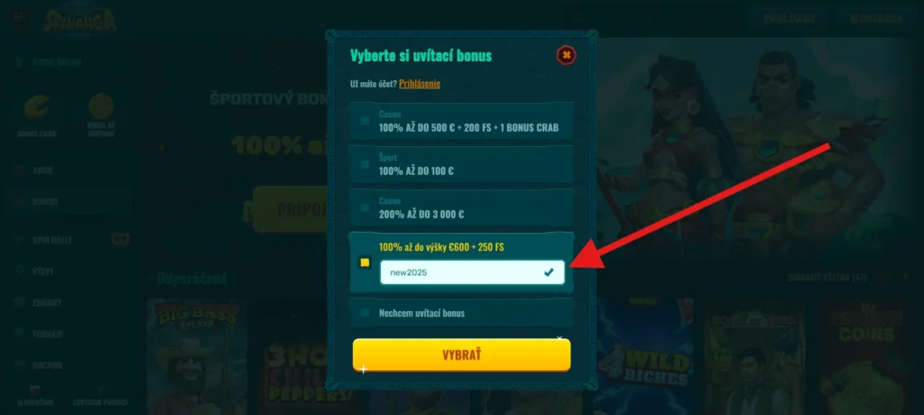 Posledná šanca Spinanga casino