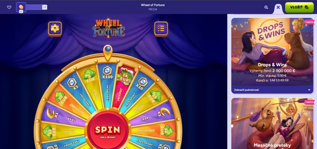 Wheel of Luck v Spinbara Casino