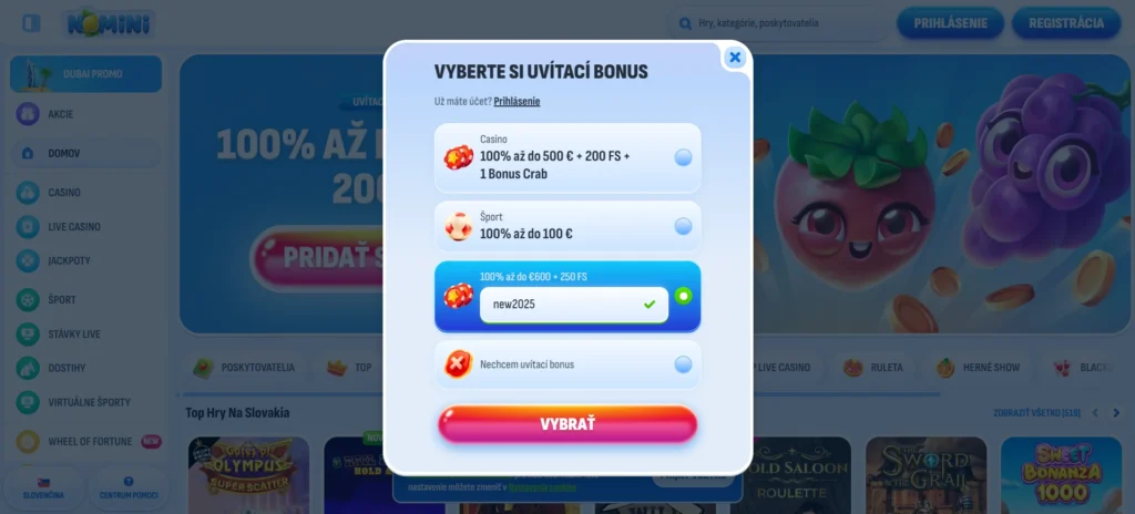 Zimná víchrica free spinov Nomini Casino