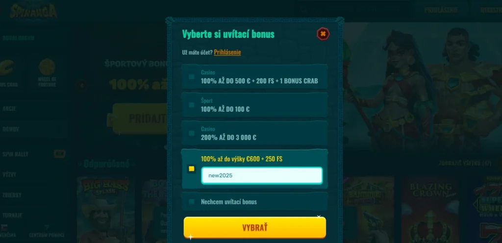 Zimná víchrica free spinov Spinanga Casino